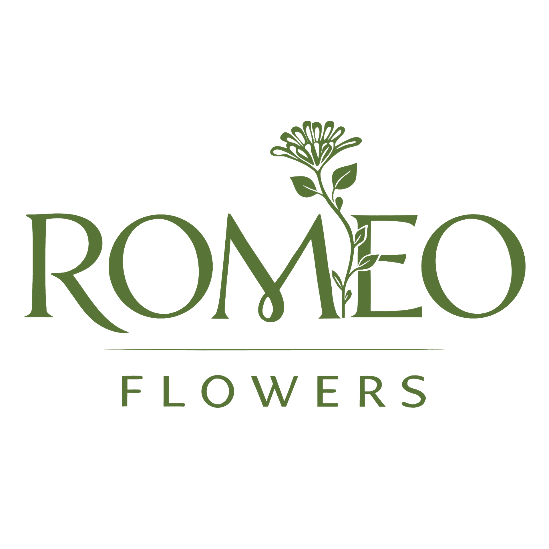 Логотип Romeo Flowers — доставка цветов в Минске